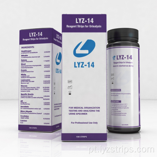 Tiras reagentes de creatina para urinálise 14 parâmetro